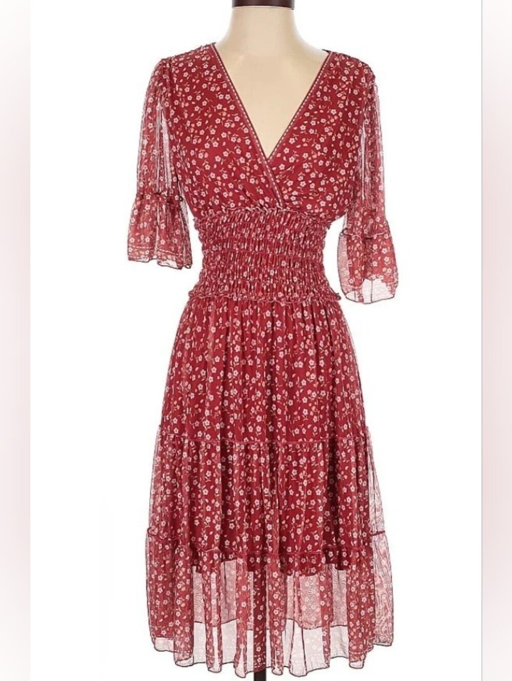 Smocked Waist Floral Midi Dress - Max Studio